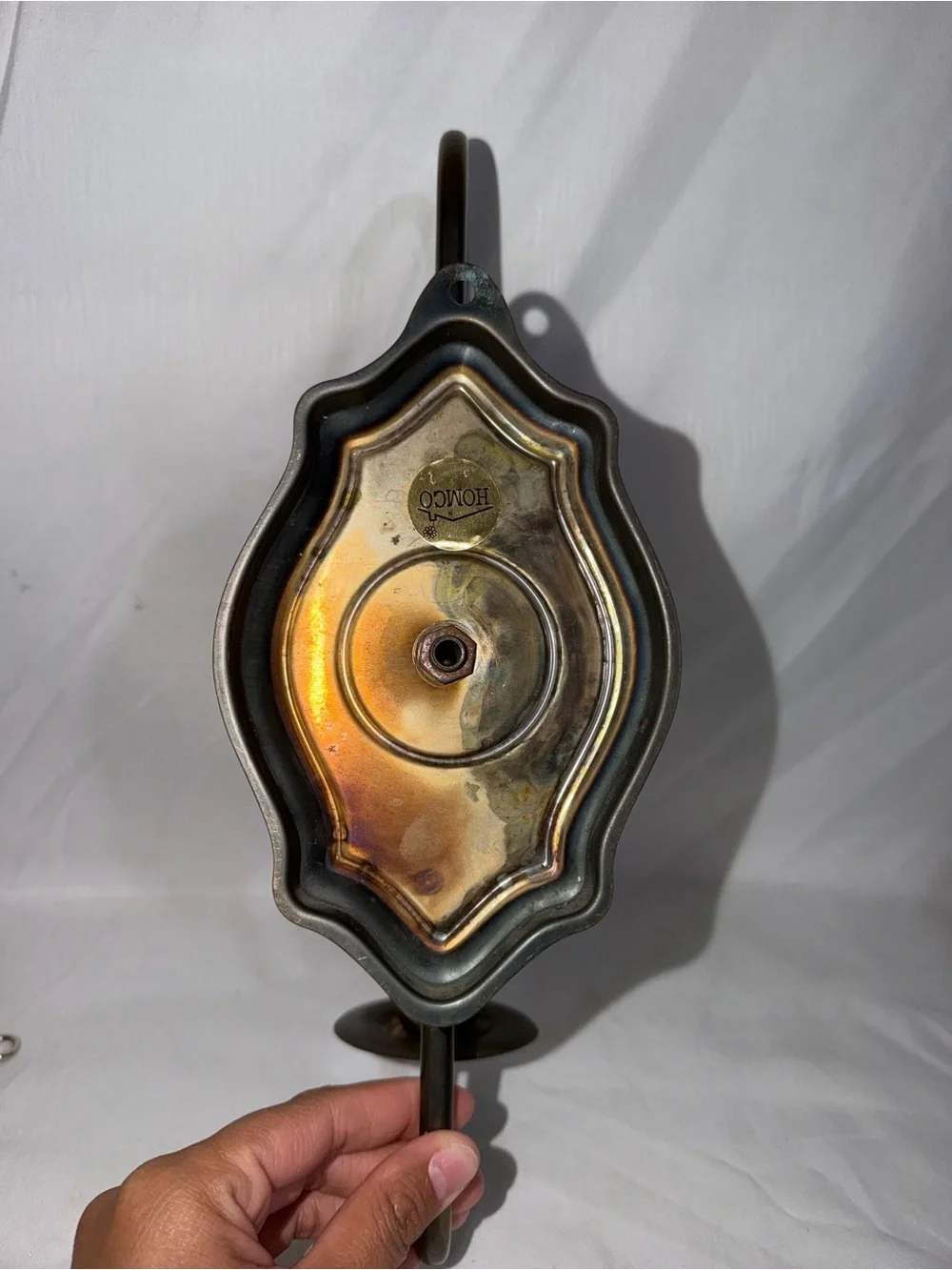 Vintage Homco Brass Single Taper Candle Wall Sconce